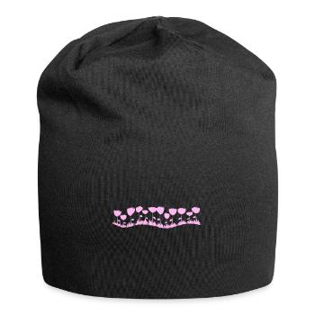 ligne de vague rose rose rose - Bonnet en jersey - noir - Devant