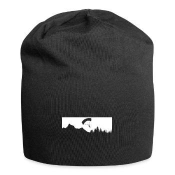 Berg - Gleitschirmfliegen - (15) - Jersey-Beanie - Schwarz - Vorne