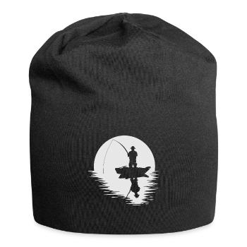 Full Moon Angler Moon Fishing Fish Style Gift - Jersey Beanie - black - Front