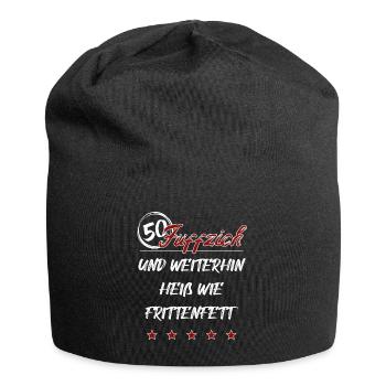 50. Geburtstag 50 Frittenfett - Jersey-Beanie - Schwarz - Vorne