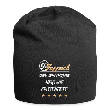 50. Geburtstag lustig Frittenfett - Jersey-Beanie - Schwarz - Vorne