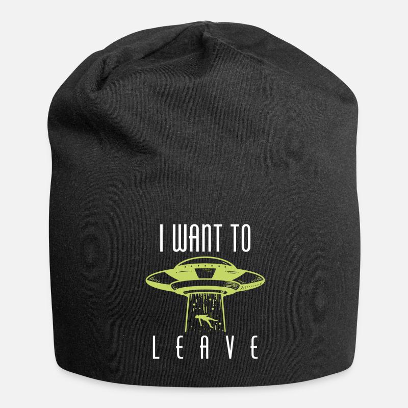 I Want To Leave - Jersey-Beanie - Schwarz