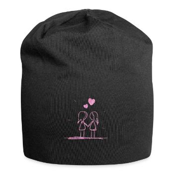 lesbiennes amants lesbiennes rose paillettes - Bonnet en jersey - noir - Devant