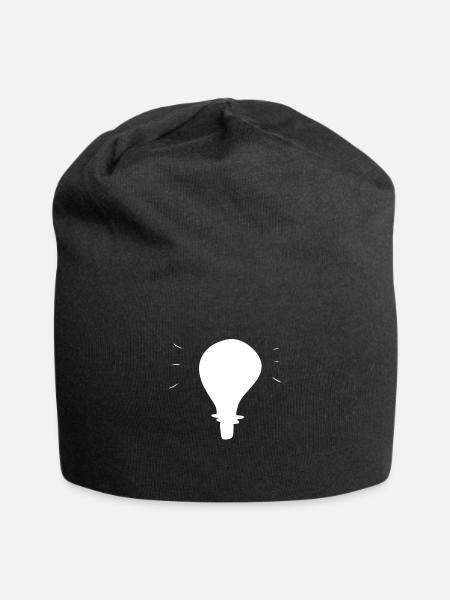glühbirne licht symbol leuchten - Jersey-Beanie - Schwarz