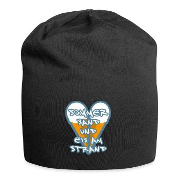 Sommer Sand Eis am Strand - Jersey-Beanie - Schwarz - Vorne