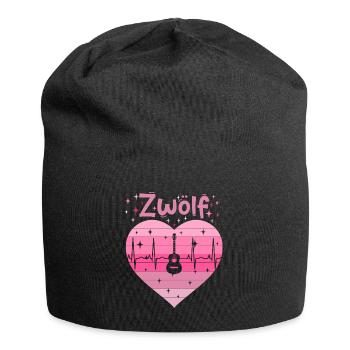 12. Geburstag Gitarre Gitaristin Mädchen Tochter - Jersey-Beanie - Schwarz - Vorne