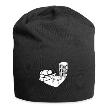 Wohnen Symbol Tisch Sofa Wohnzimmer regal - Jersey-Beanie - Schwarz - Vorne