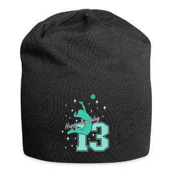 13. Geburtstag Volleyball Volleyballspielerin - Jersey-Beanie - Schwarz - Vorne