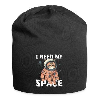 Chat J’ai besoin de mon chat d’astronomie de jeu de mots spatial - Bonnet en jersey - noir - Devant