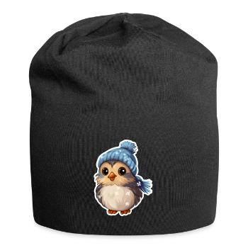 Winter Vögelchen - Jersey-Beanie - Schwarz - Vorne