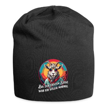 Bis zur ersten Ziege war ich völlig normal - Jersey-Beanie - Schwarz - Vorne