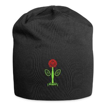 Fleur, Rose, Symbole, Forme, Plante - Bonnet en jersey - noir - Devant