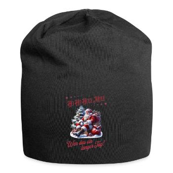 Ho Ho Holy Moly – Le Père Noël a besoin d’une pause ! - Bonnet en jersey - noir - Devant
