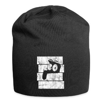 Chat Chat Chat Rétro Chat chat chat - Bonnet en jersey - noir - Devant