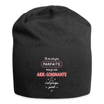 Pas parfaite mais je suis aide-soignante - Bonnet en jersey - noir - Devant
