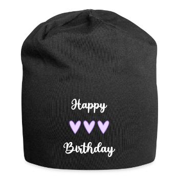 JAHRESTAG. ALLES GUTE ZUM GEBURTSTAG!. ALLES GUTE ZUM GEBURTSTAG!. - Jersey-Beanie - Schwarz - Vorne