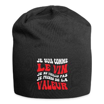 Je suis comme le vin je ne vieillis pas je prends - Bonnet en jersey - noir - Devant