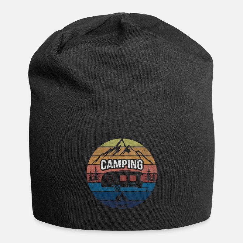 Camping hobby camping caravane caravane cadeau - Bonnet en jersey - noir