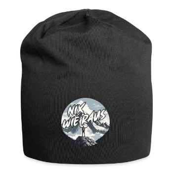 Nix wie raus - perfekt für Outdoor Fans, Wanderer - Jersey-Beanie - Schwarz - Vorne