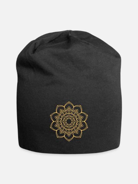 Mandala - Jersey-Beanie - Schwarz