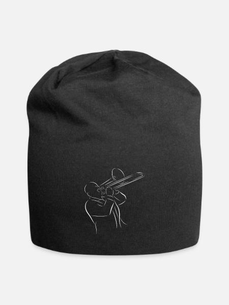 Posaune Trompete Geschenk Musiker Instrument Band - Jersey-Beanie - Schwarz
