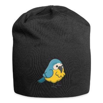 Wellensittich Vogel Geschenk kawaii comic Haustier - Jersey-Beanie - Schwarz - Vorne
