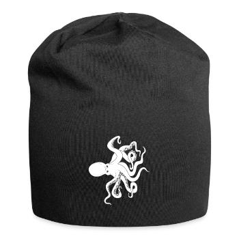 Kraken Oktopus - Jersey-Beanie - Schwarz - Vorne