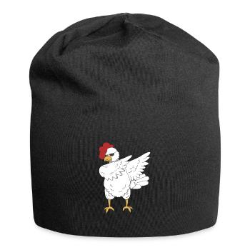 Huhn Hahn dabbing Tanz Geschenk Tier Bauernhof - Jersey-Beanie - Schwarz - Vorne