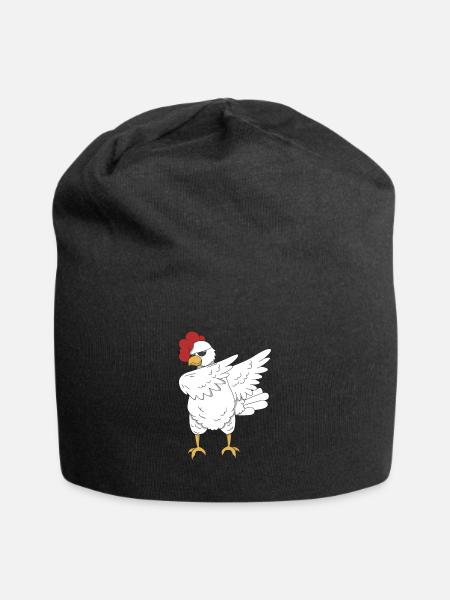 Huhn Hahn dabbing Tanz Geschenk Tier Bauernhof - Jersey-Beanie - Schwarz
