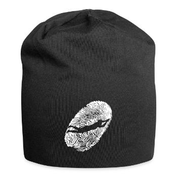 Fingerabdruck Schwimmer schwimmen Geschenk Wasser - Jersey-Beanie - Schwarz - Vorne