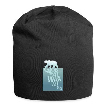 Climate protection Polar bear Polar bear Warming global Nature - Jersey Beanie - black - Front