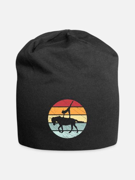Cheval de cheval d'équitation rétro Volti - Bonnet en jersey - noir