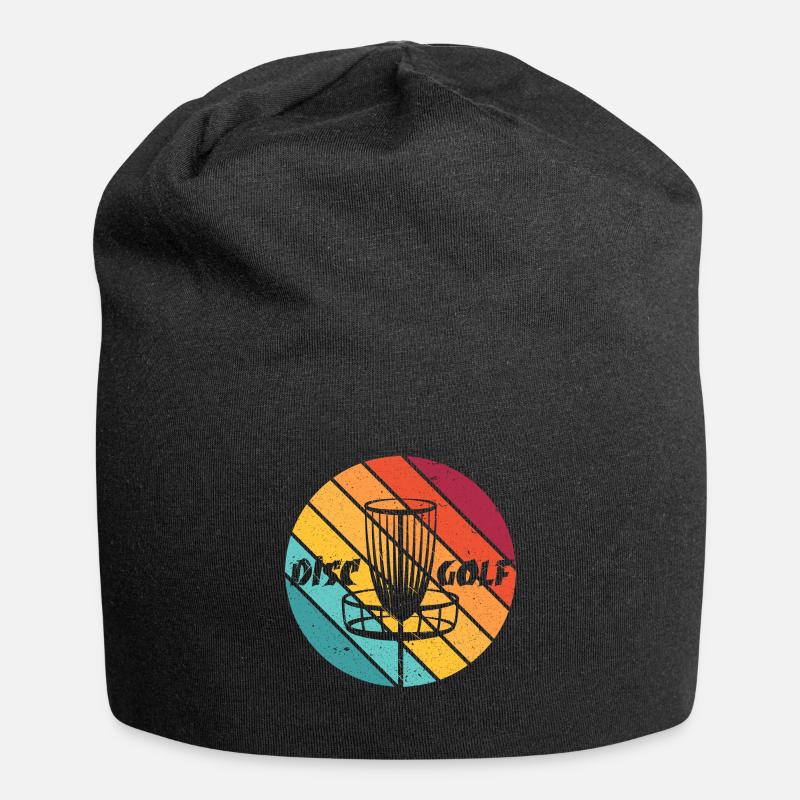 Disc Golf Retro Frolf Korb Scheibengolf Geschenk - Jersey-Beanie - Schwarz