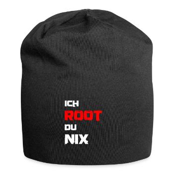 Ich root du nix. IT Administratoren, Admin, Nerds - Jersey-Beanie - Schwarz - Vorne