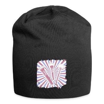 Makeup Kosmetik Schminke Lippenstift Kosmetikerin - Jersey-Beanie - Schwarz - Vorne