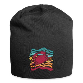 Cancer du crabe crustacés de mer cadeau animal marin - Bonnet en jersey - noir - Devant