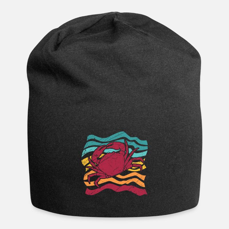 Krabbe Krebs Meer Krebstiere Geschenk Meerestier - Jersey-Beanie - Schwarz