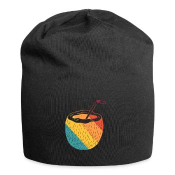 Kokosnuss - Jersey-Beanie - Schwarz - Vorne