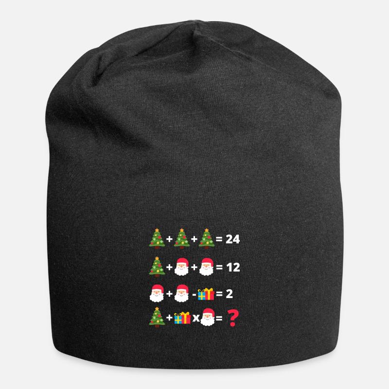 Weihnachtsmathematik - Jersey-Beanie - Schwarz