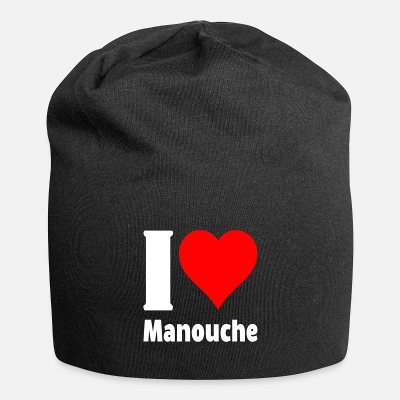 I LOVE MANOUCHE - Bonnet en jersey - noir