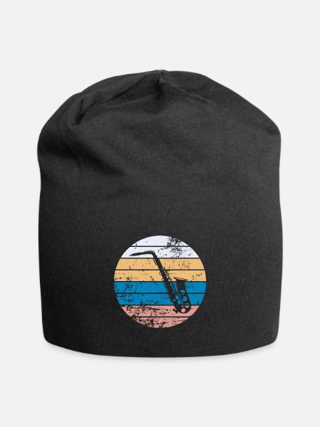 Saxofon - Jersey-Beanie - Schwarz