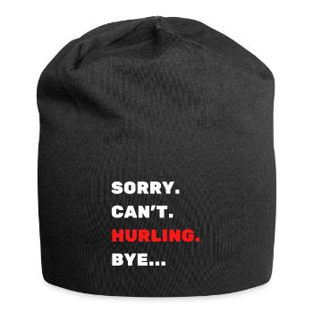 Tut mir Leid. Nicht. Hurling. Auf Wiedersehen - Jersey-Beanie - Schwarz - Vorne