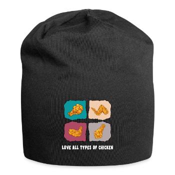 hühner "types pf chicken" chickenwings - Jersey-Beanie - Schwarz - Vorne