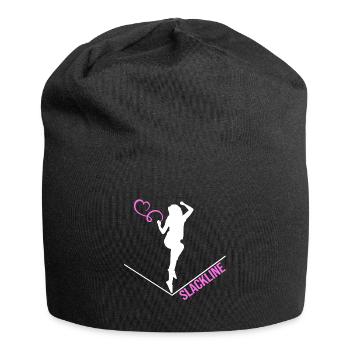 slackline slacken rope acrobat rope artist balance - Jersey Beanie - black - Front
