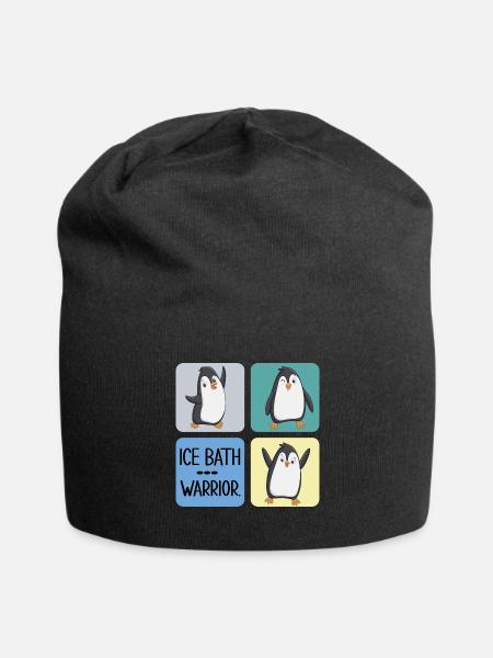 eisbaden kryotherapie eisbad pinguin kneipp - Jersey-Beanie - Schwarz
