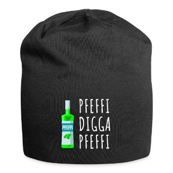Pfefferminz Likör Pfeffi Vatertag Sauf - Jersey-Beanie - Schwarz - Vorne