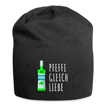 Pfefferminz Likör Pfeffi Vatertag Sauf - Jersey-Beanie - Schwarz - Vorne
