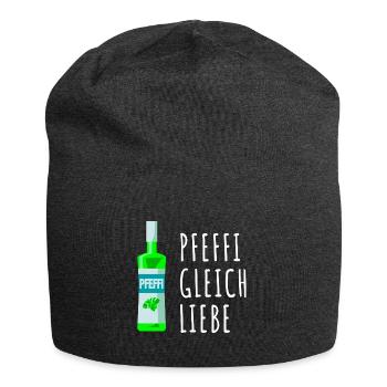 Pfefferminz Likör Pfeffi Vatertag Sauf - Jersey-Beanie - Anthrazit - Vorne