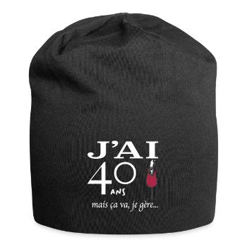 J'ai 40 ans mais ça va je gère - Bonnet en jersey - noir - Devant