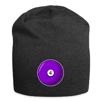 Billardkugel 4 violett Billard vier - Jersey-Beanie - Anthrazit - Vorne